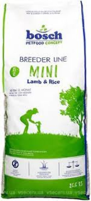 BOSCH Breeder Line Mini Lamb & Rice - sausā barība suņiem 20kg Cena norādīta par 1 gb. un ir spēkā pasūtot 2 gb